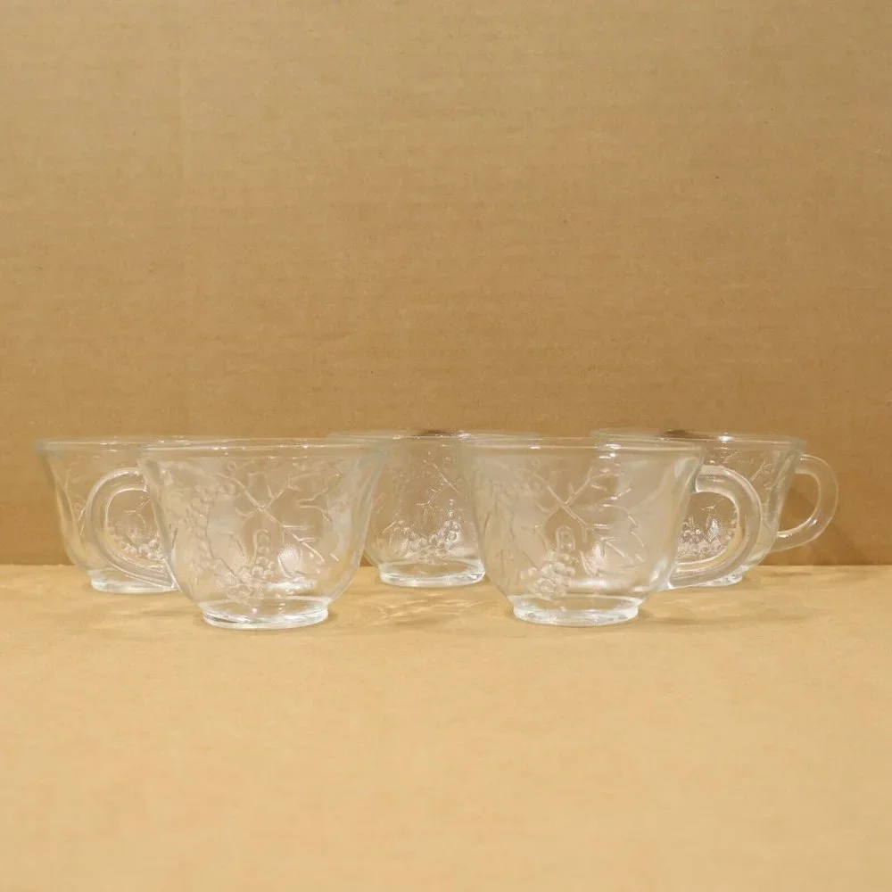 2/$20 Set of 5 Punch Cups Indiana Glass Princess Clear Pattern Pressed Glass
